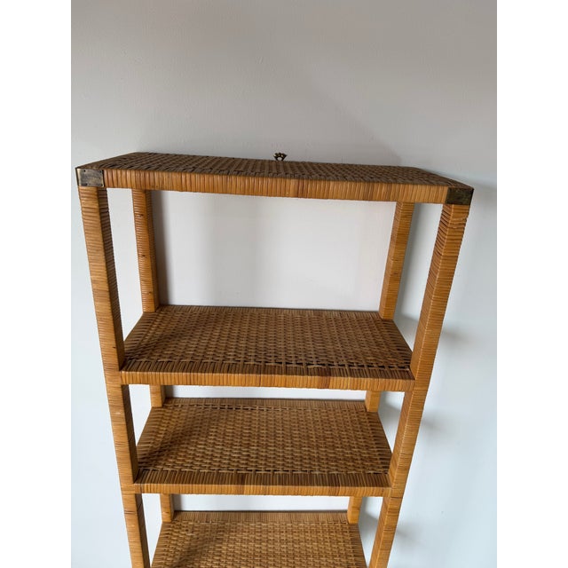 Vintage Coastal Bielecky Brothers-Style Wrapped Rattan Six-Tier Etagere For Sale - Image 10 of 13