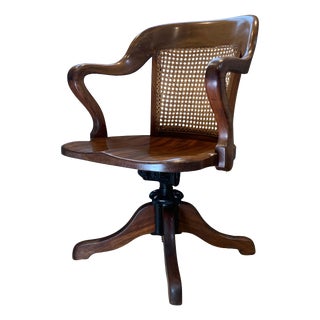 Victorian Oak Revolving Desk Chair, 1890s For Sale