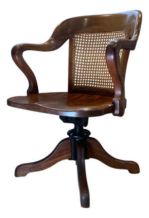 Victorian Oak Revolving Desk Chair, 1890s