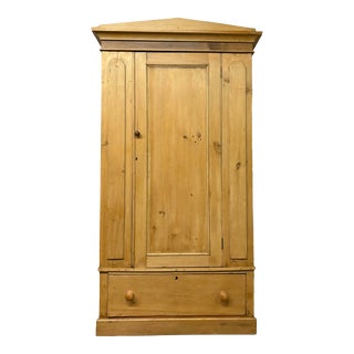 Antique English Pine Wardrobe For Sale