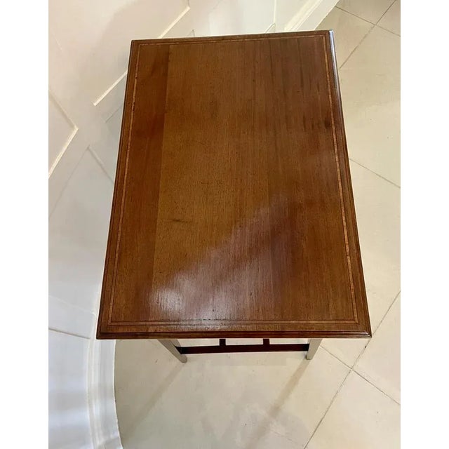 Antique Edwardian Quality Mahogany Inlaid Fold Over Card Table For Sale - Image 4 of 13