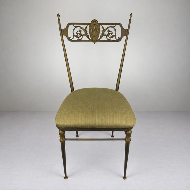 Vintage Decorative Brass Chairs, Italy, 1950s, Set of 2 For Sale - Image 14 of 18