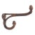 Vintage Distressed Cast Iron Double Arm Acorn Wall Hook For Sale