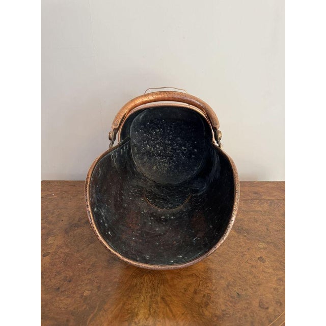 Antique Victorian Copper Coal Scuttle, 1860 For Sale - Image 6 of 7