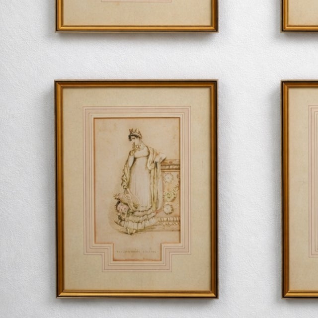 These plates are historical documents from the Regency era. They illustrate the evolution of the Empire style in England,...