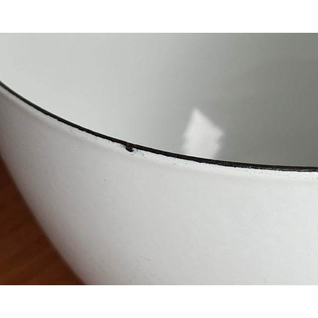 Mid-Century Modern Danish Large White Enamel Bowl, 1960s For Sale - Image 15 of 17