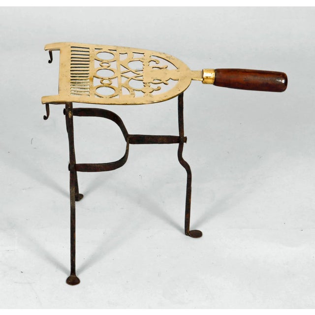 Antique Pierced Brass and Iron Trivet For Sale In Boston - Image 6 of 8