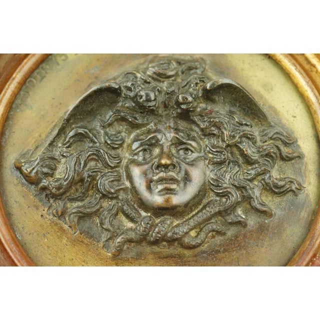 Gilded Bronze Plaque Medallion with Medusa Face Bas-Relief by Vincenzo Gemito, Italy, Late 1800s For Sale - Image 12 of 18