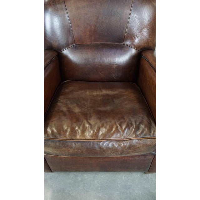 Club Chair in Dark Sheepskin For Sale - Image 6 of 14