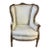 French Louis XVI White Bergere Wingback Arm Chair - Down Cushion For Sale