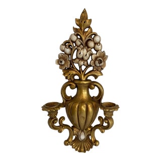1965 Homco Double Candle Wall Sconce For Sale