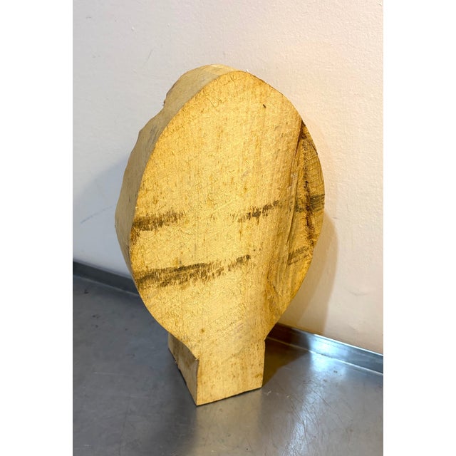 Tribal Carved Abstract Tribal Head Chainsaw Art Sculpture For Sale - Image 3 of 4