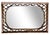 Large mirror with silver gilt finish. Beveled wood edge, shell embellishment, faux bamboo fretwork detail. Made in the USA...