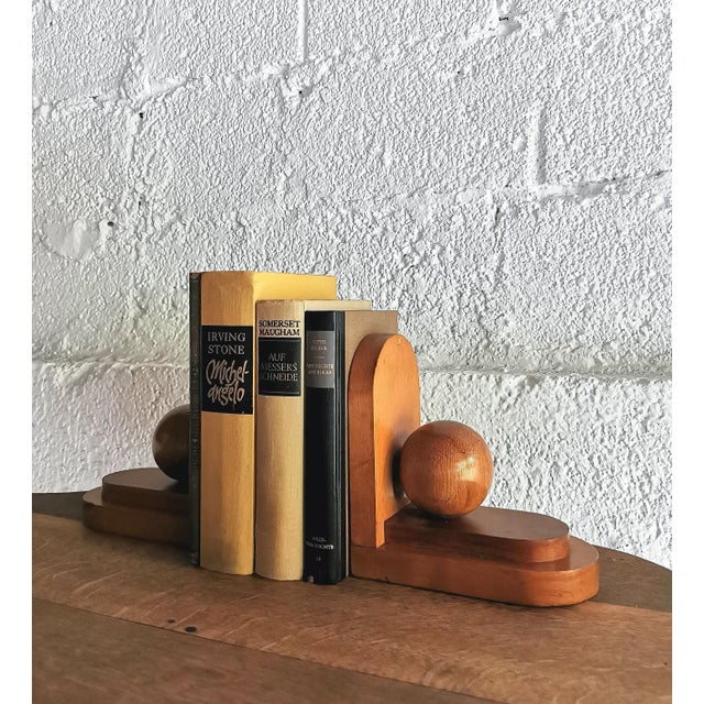 Art Deco Beechwood Bookends from LSM, 1930s, Set of 2 For Sale - Image 6 of 9