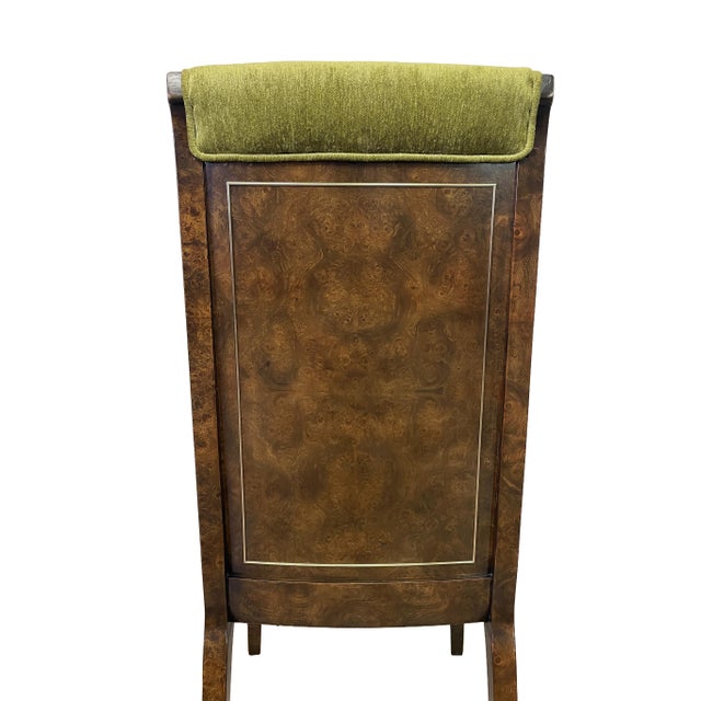 Mastercraft-Attributed Burl Wood & Brass Dining Chairs, Set of 6, 1970s For Sale - Image 13 of 18