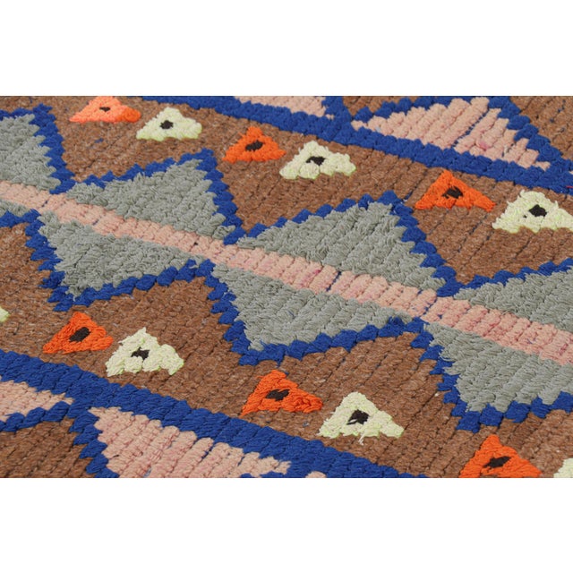 1950s Vintage Moroccan Runner With Polychromatic Geometric Patterns, From Rug & Kilim For Sale - Image 5 of 7