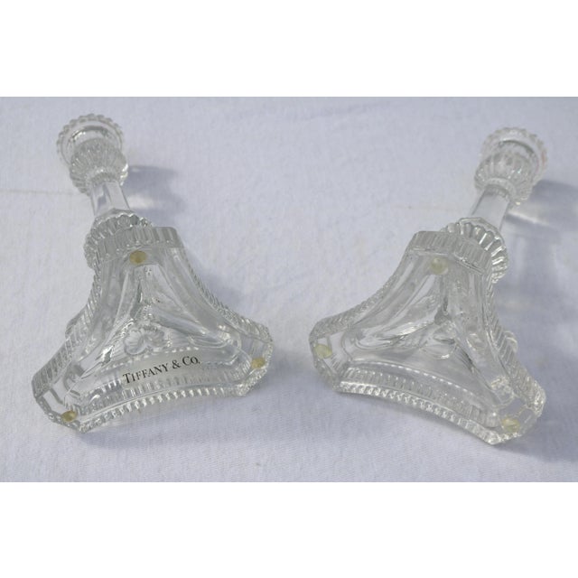 Tiffany & Co. Clear Crystal Candlesticks With Dolphin Motif-a Pair For Sale - Image 10 of 16