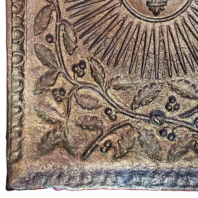 French Antique French Fireback - Cast Iron For Sale - Image 3 of 5