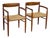 In Style of h.w. Klein for Bramin Teak Woven Cord Dining Armchairs Set of 2 Danish Mid-Century Modern 1960s For Sale
