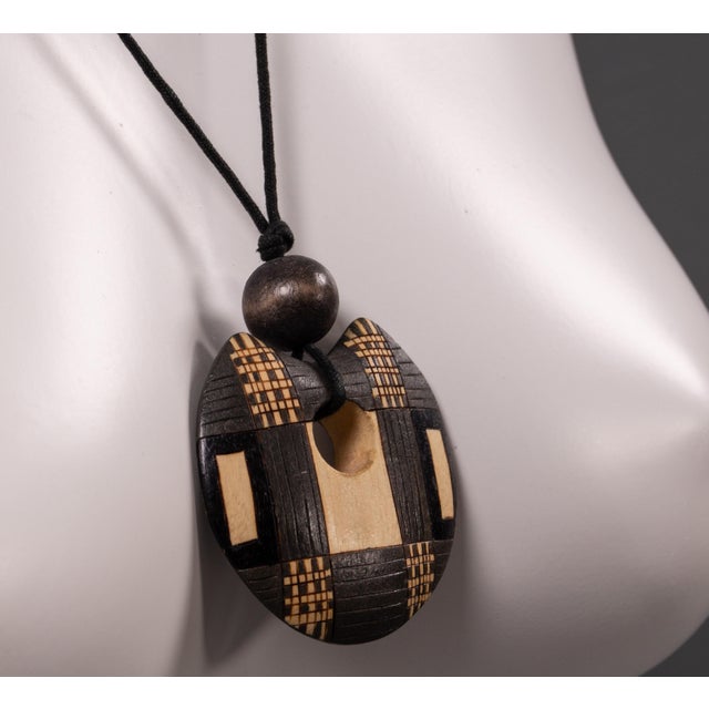Wooden Costume Jewelry Pendant, 1980s For Sale - Image 4 of 11