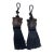 Early 20th Century Pair of Bear Head Leather Wrapped Curtain Tieback Tassels For Sale
