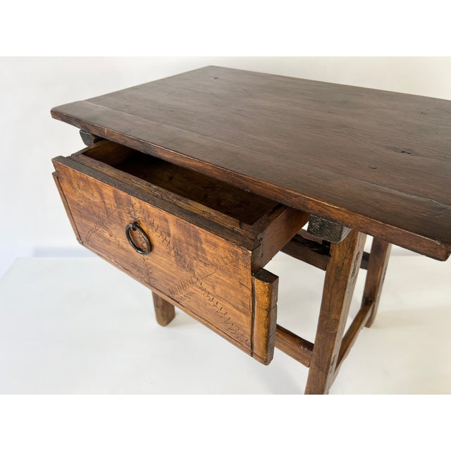 Vintage Rustic Primitive Side Table with Drawer, 1960s For Sale - Image 15 of 18
