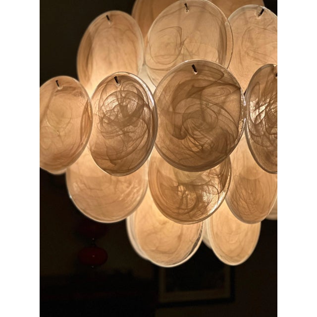 Amber Colored Murano Disc Light in the style of Vistosi For Sale - Image 4 of 7