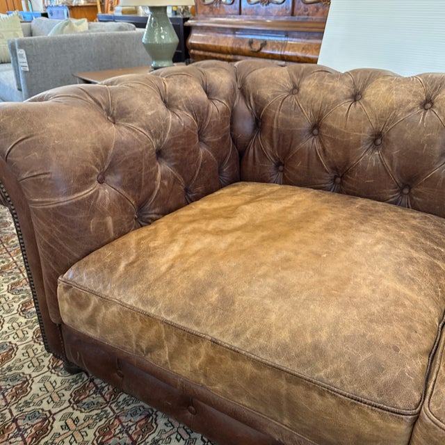 Timothy Oulton for Restoration Hardware Kensington Leather Sofa For Sale - Image 11 of 14