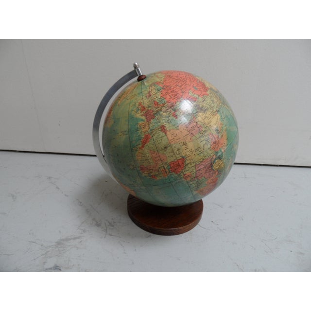 Blue Vintage Globe in Papier Mache, 1950s For Sale - Image 8 of 11