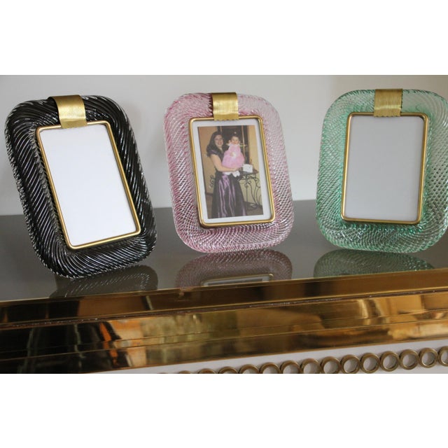 Aquamarine Murano Glass Frame, 2000s For Sale - Image 3 of 17