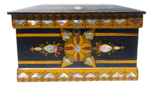 Exceptional 19th Century Painted and Inlaid American Box