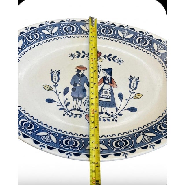 Stone Vintage Johnson Bros Staffordshire Old Granite Ironstone "Hearts & Flowers" Serving Platter - 12 1/4" X 9 5/8" For Sale - Image 7 of 7