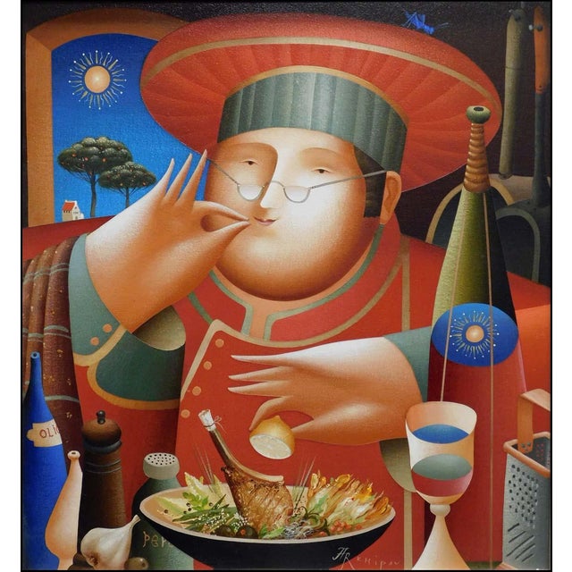 "Piece De Resistance II" (framed) by Anton Arkhipov Original Oil Painting on Canvas Canvas Size : 22.5" x 20.5" Framed...