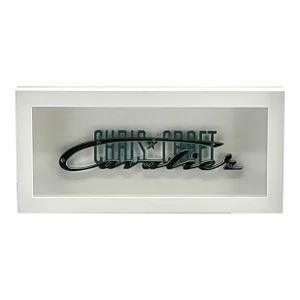Vintage Chris Craft Chrome Boat Logo - Framed Coastal Look