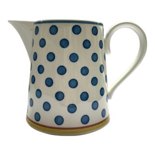 Villeroy & Boch “Twist Anna” Pitcher - Yellow & Orange Bands, Blue Dots For Sale