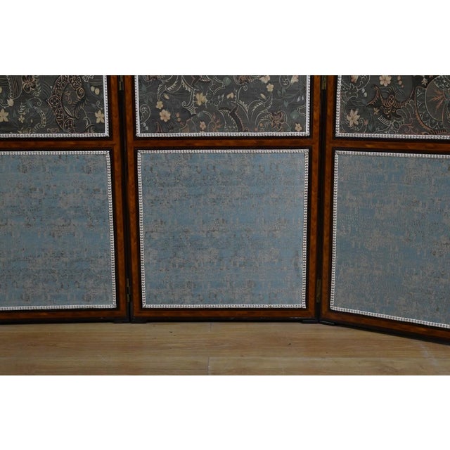 Brown Fabric and Mahogany Screen, 1890s For Sale - Image 8 of 18