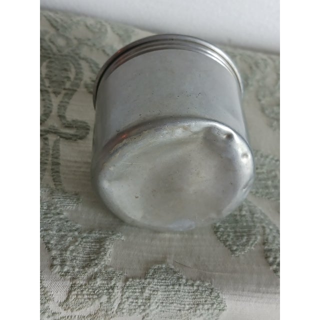 Vintage 1920's Shaving Stand of Cast Iron With Cup and Bakelite Brush and Beveled Glass Swing Mirror For Sale - Image 4 of 8