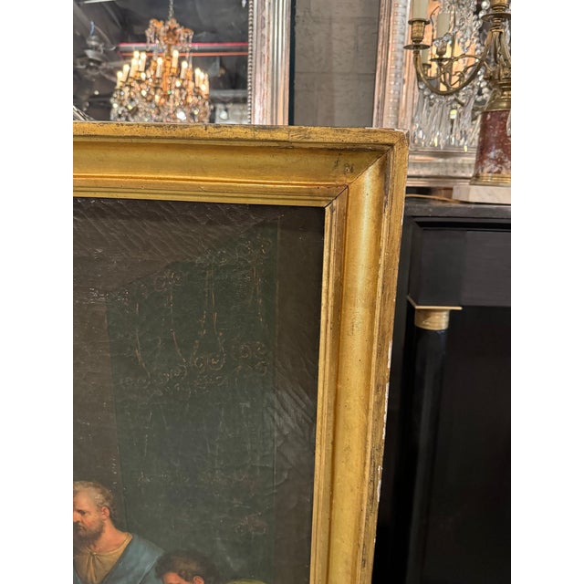 19th C. Italian Oil Painting of Jesus Washing Feet For Sale - Image 10 of 13