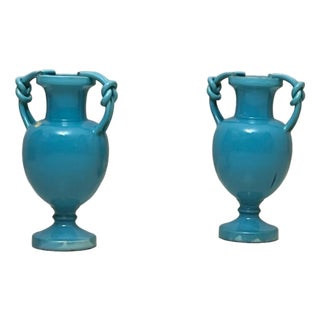 Vases in Glazed Ceramic, 1940s, Set of 2 For Sale