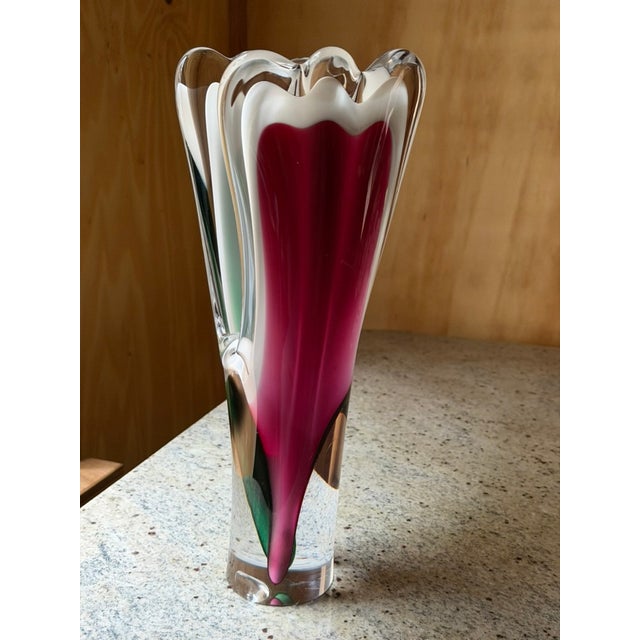 Coquille Vase in Art Glass from Flygsfors, Sweden, 1950s-1960s For Sale - Image 10 of 14