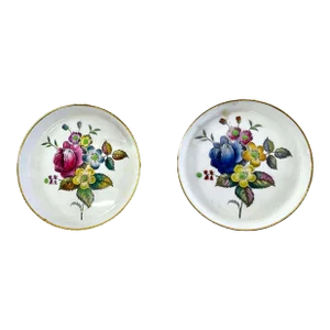 Vintage Pair of Royal Worcester Floral Coasters