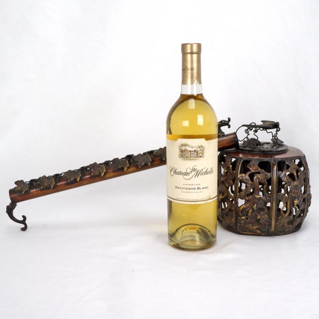 An artistic, detailed, hand worked, bronze, pierced Yatate, a portable writing set used for carrying ink and a brush. The...