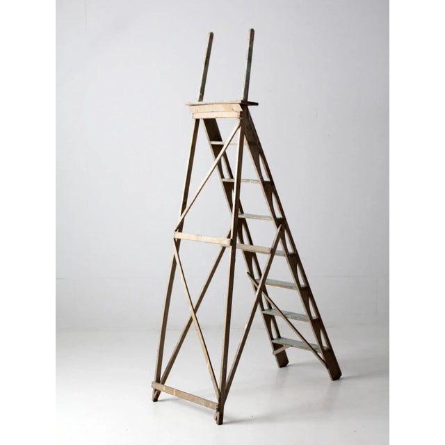 Early 20th Century Antique Wooden Ladder For Sale - Image 5 of 11