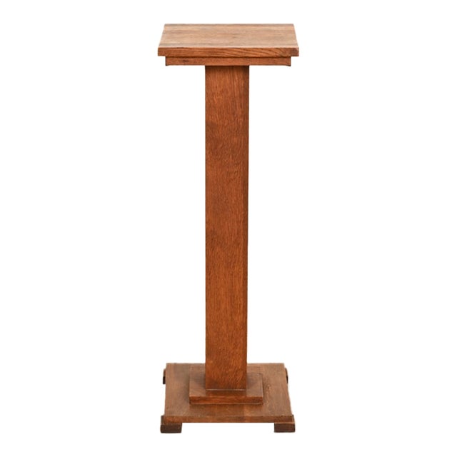 Stickley Brothers Style Antique Mission Oak Arts & Crafts Pedestal or Plant Stand, Circa 1910 For Sale