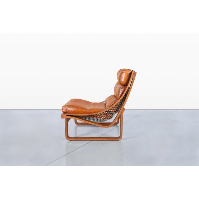 Vintage Leather and Teak T4 Lounge Chairs by Fred Lowen for Tessa For Sale - Image 9 of 14