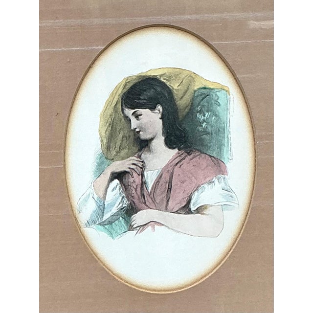 Vintage Portrait Engravings in Gilt Frames - Set of 2 For Sale - Image 9 of 16
