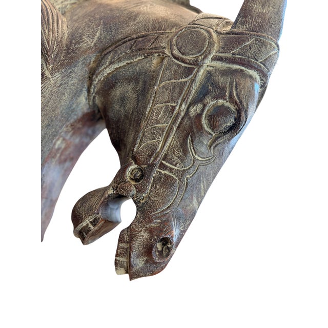 19th Century Extraordinary Decorative Wooden Horse Head. For Sale - Image 4 of 9
