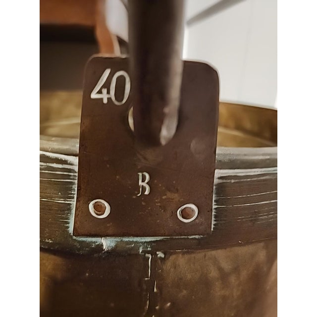 19th-Century Hand-Hammered Dovetailed Copper Cauldron With Forged Iron Handle For Sale - Image 11 of 18