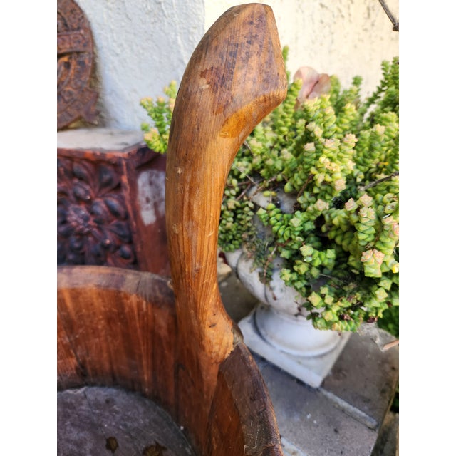 French Country Antique Wood Footbath Planter For Sale - Image 3 of 7