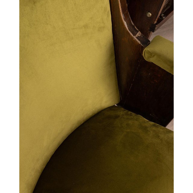 Vintage Italian Cinema Chair in Green Velvet For Sale - Image 9 of 12